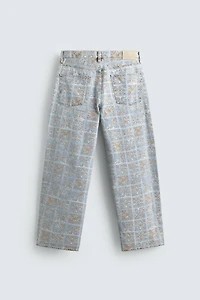 JEAN RELAXED FIT IMPRIMÉ GÉOMÉTRIQUE