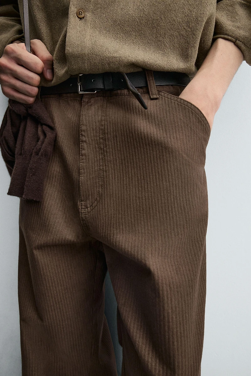 WASHED STRAIGHT FIT PANTS