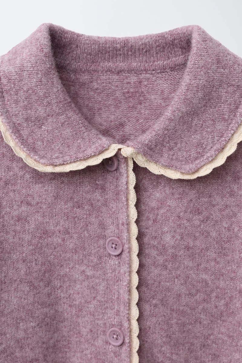 LACE TRIM CARDIGAN