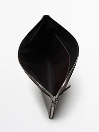 Sac pochette en cuir nappa
