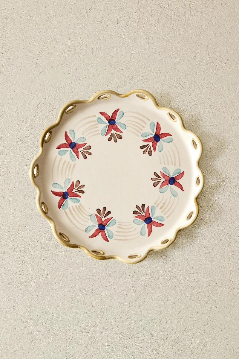 CERAMIC FLORAL DESSERT PLATE