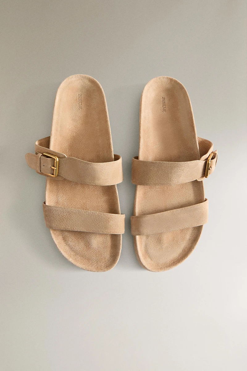 SANDALES CUIR BOUCLE