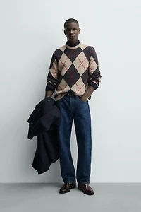 DIAMOND JACQUARD JUMPER