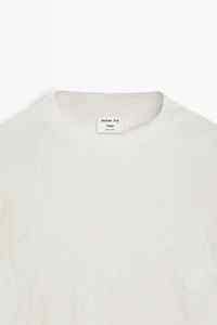 Short sleeve fine knit sweater - STUDIO