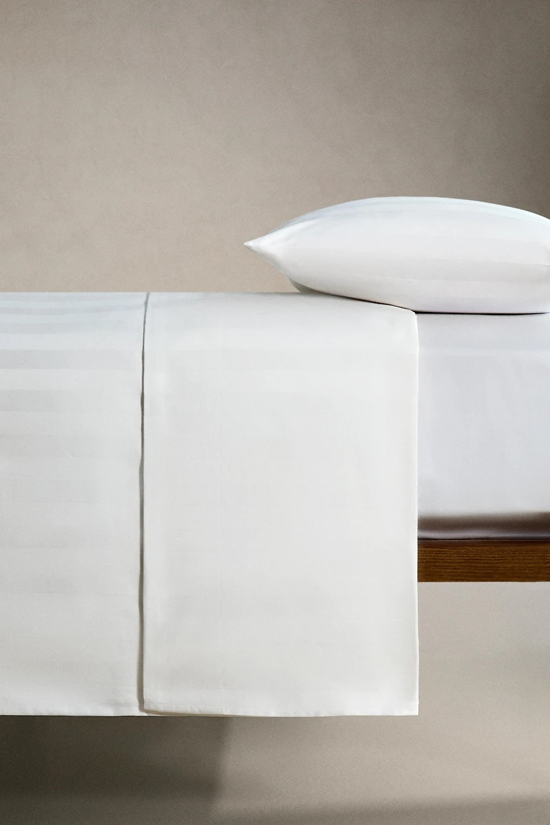 STRIPED SATEEN FLAT SHEET 500-THREAD-COUNT