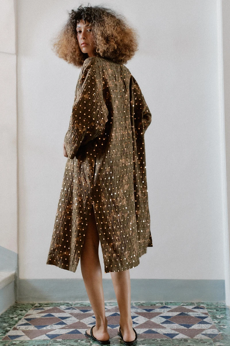 LONG SEQUIN KIMONO JACKET