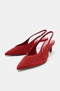 LEATHER SLINGBACK HEELS