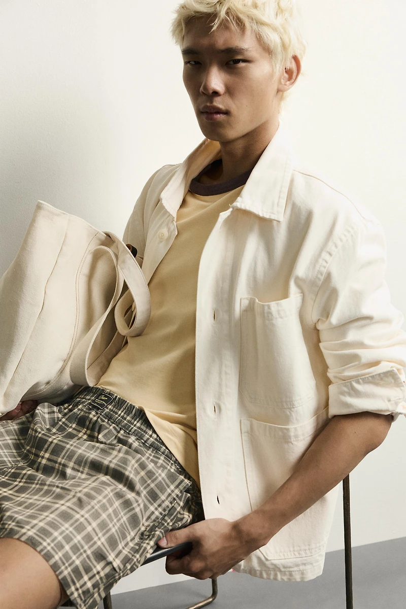 WASHED CHECKERED SHORTS
