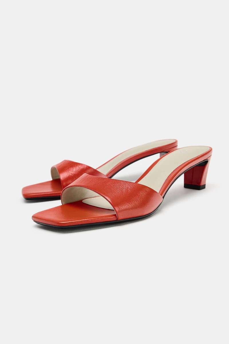 LEATHER HEELED MULES