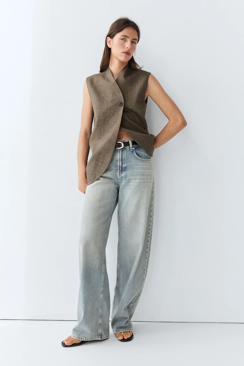 Linen melange waistcoat