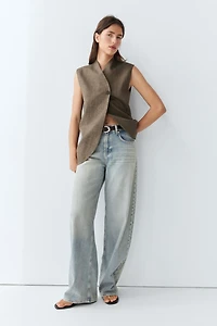 Linen melange waistcoat