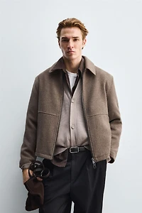 ZIPPERED TEXTURED JACKET