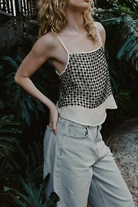 METALLIC THREAD SEQUIN TOP