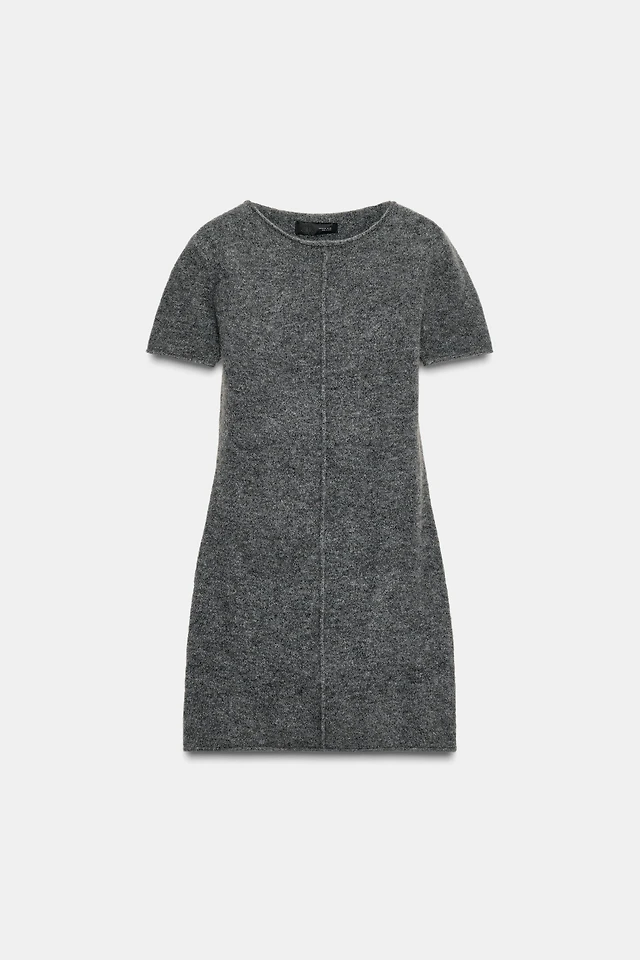Zara SOFT KNIT MINI DRESS WITH SEAM DETAIL | Place Rosemre