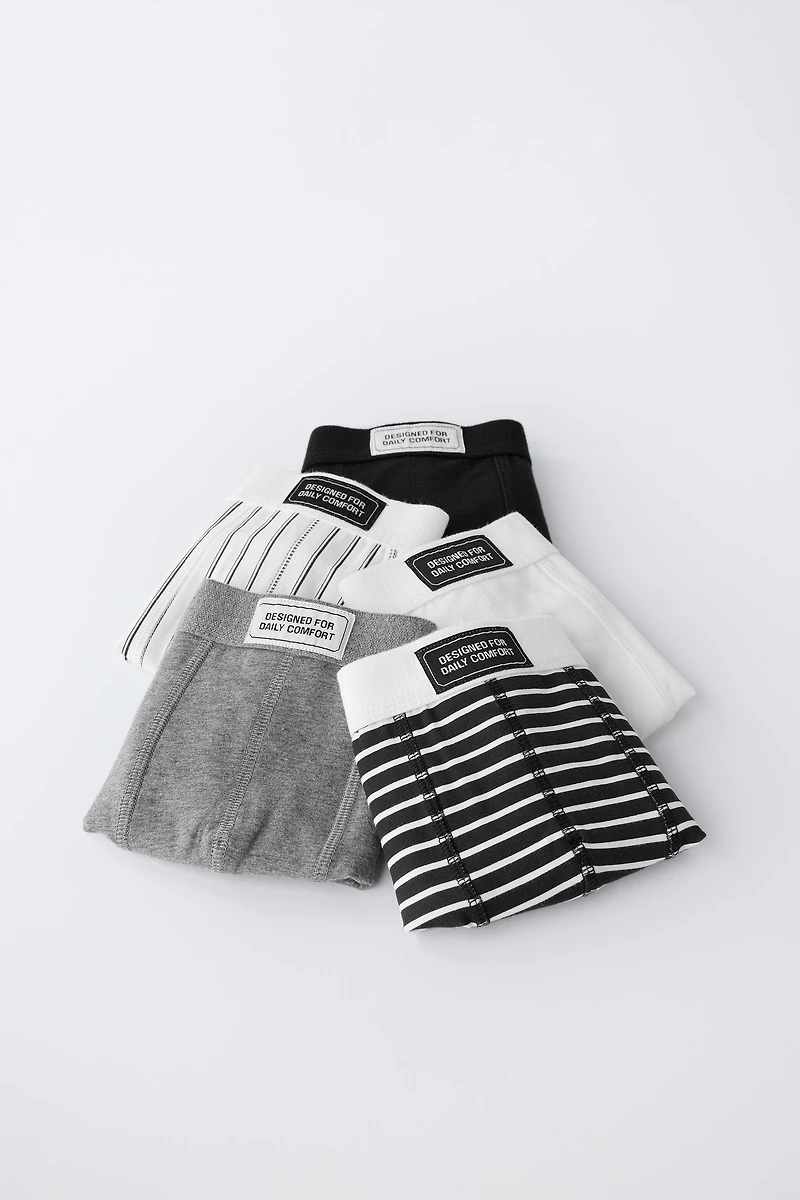 AGES 6-14 / FIVE-PACK OF BOXERS WITH LABEL