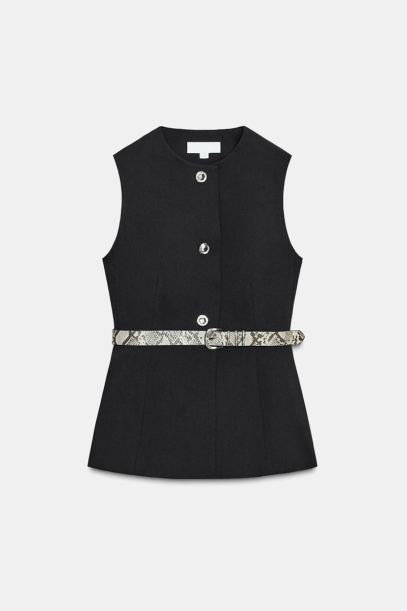 BELTED VEST