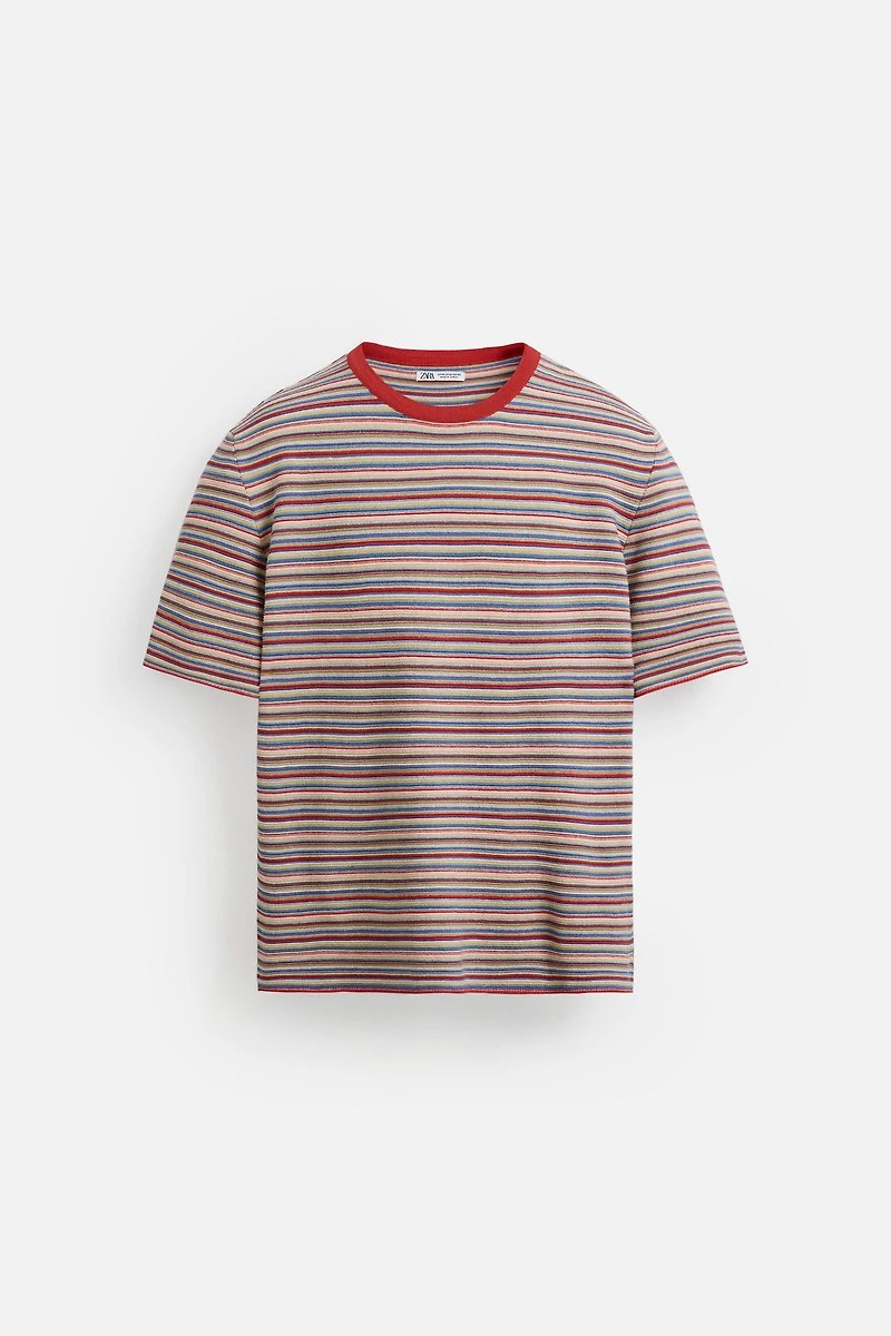 STRIPED KNIT T-SHIRT