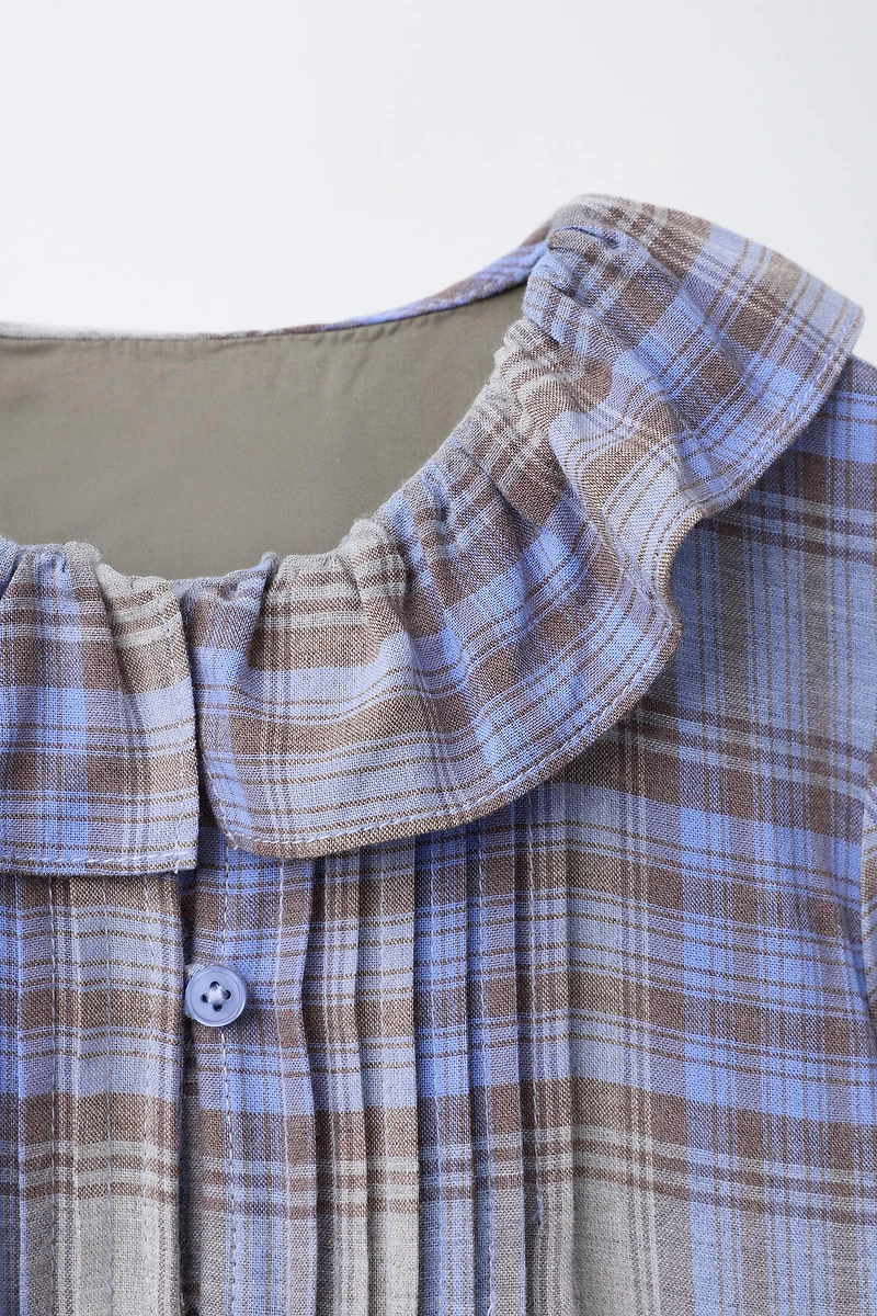 PLAID PIN TUCK DRESS
