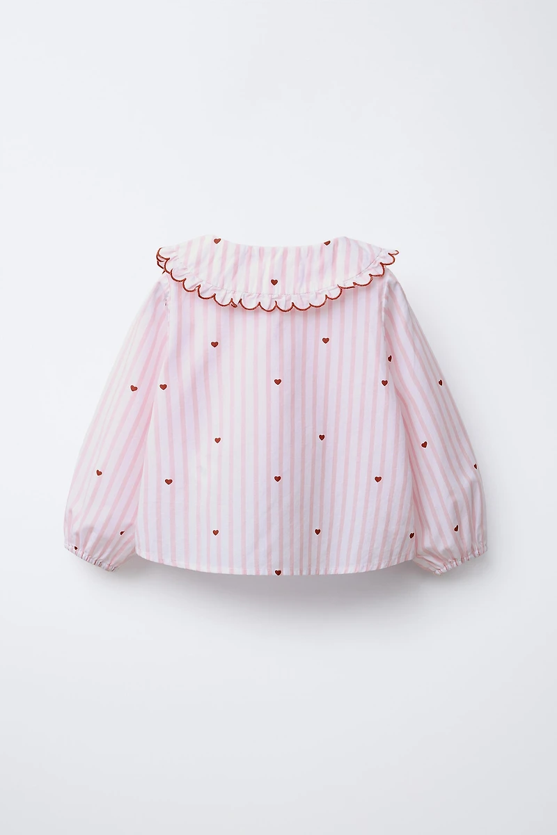 STRIPED AND HEART SHIRT