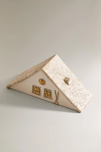 CHRISTMAS SKI LODGE CERAMIC ORNAMENT