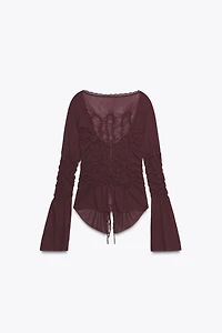 TOP À LACETS ET FRONCES