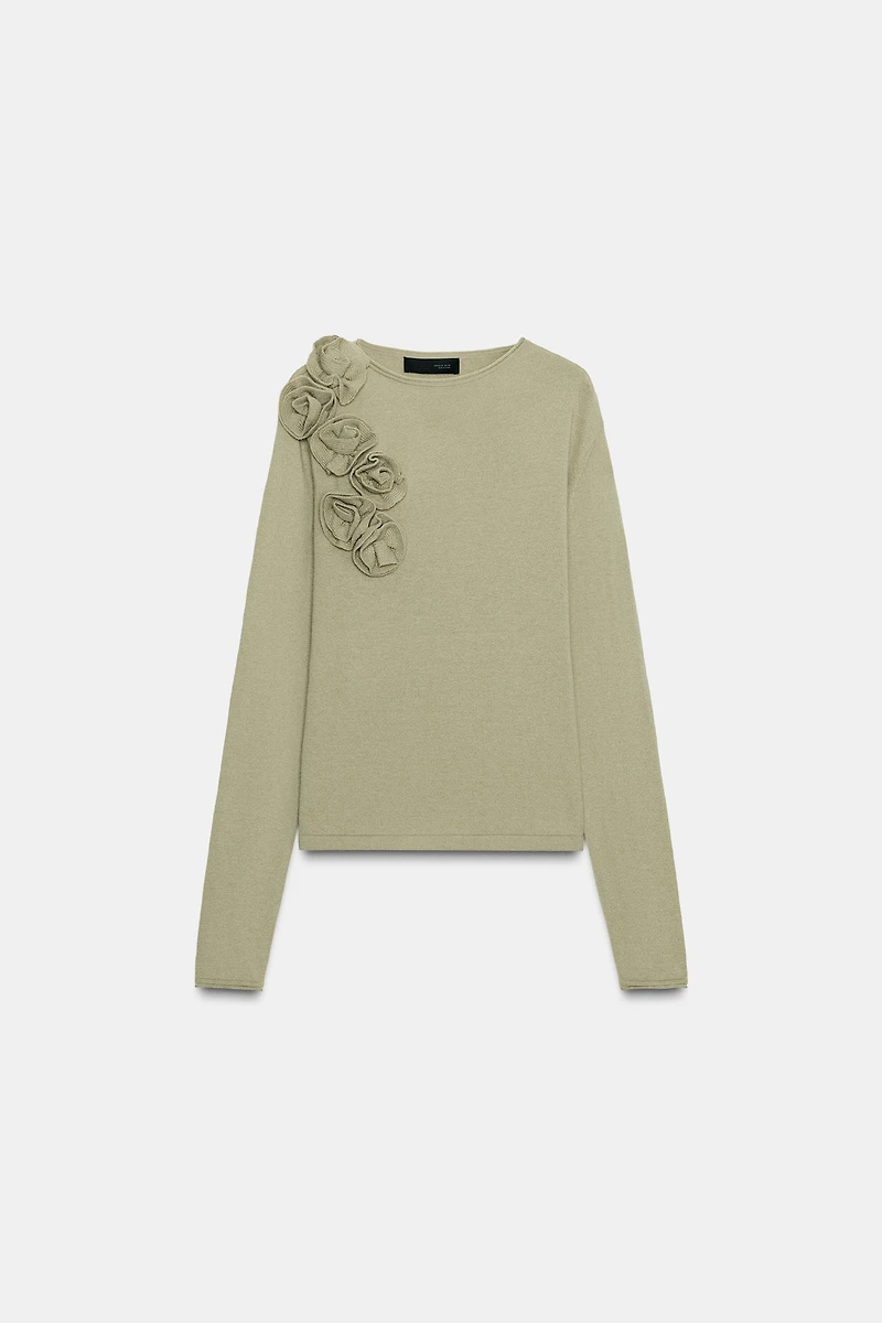 FLORAL WOOL SWEATER