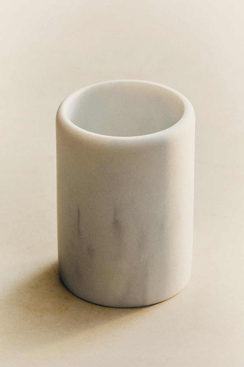 MARBLE-EFFECT TOOTHBRUSH TUMBLER