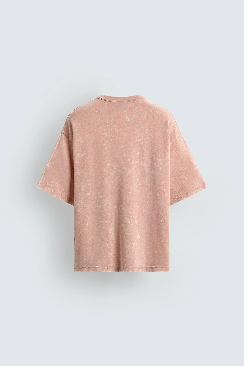 WASHED PRINT KNIT T-SHIRT