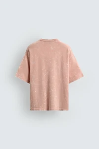 WASHED PRINT KNIT T-SHIRT