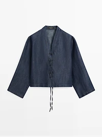 Chemise en jean et lin total look