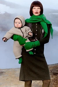 SHEARLING BONNET WITH CONTRAST PIPING