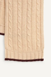 100% WOOL CABLE KNIT SCARF - LIMITED EDITION