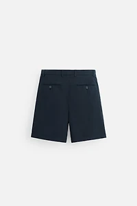 REGULAR FIT PLEATED BERMUDA SHORTS