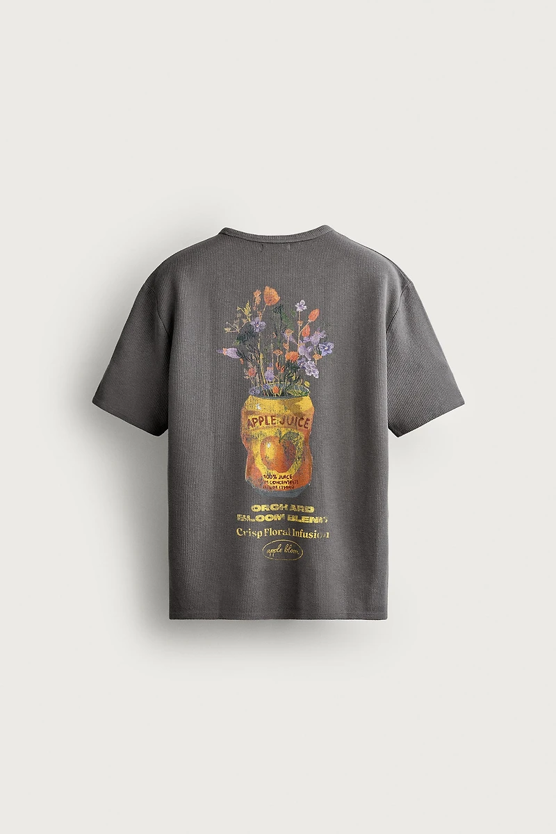WASHED PRINTED KNIT T-SHIRT