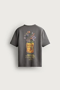 WASHED PRINTED KNIT T-SHIRT