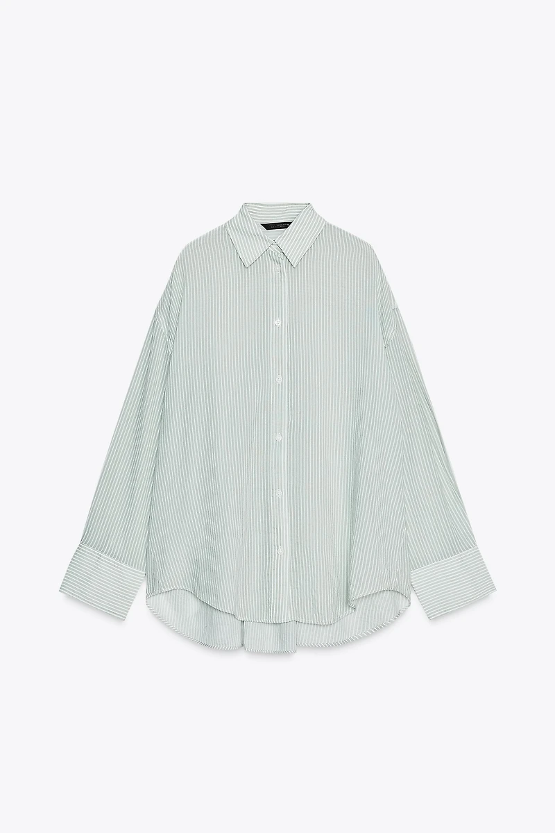 STRIPED GAUZE OVERSIZED SHIRT