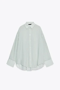 STRIPED GAUZE OVERSIZED SHIRT