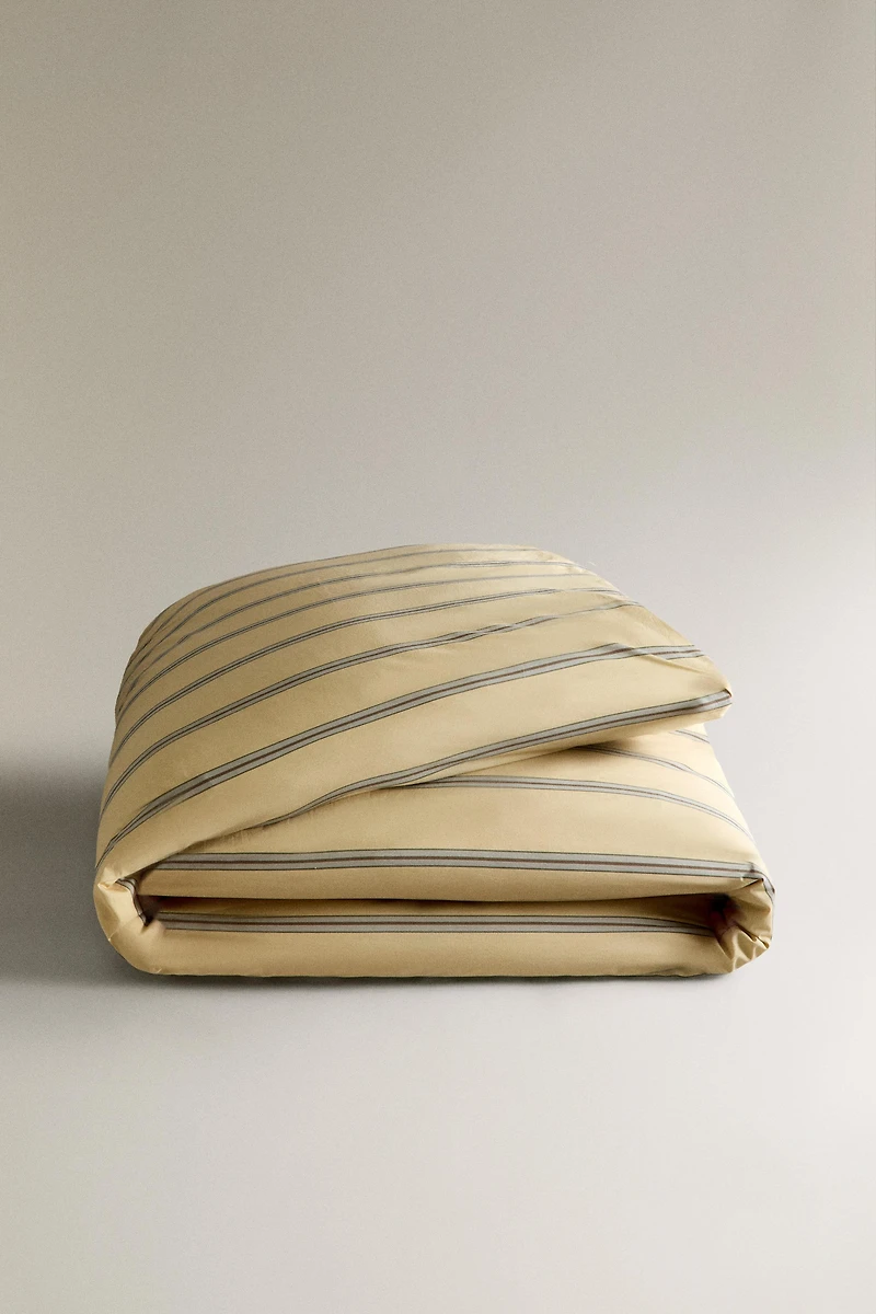 STRIPED PERCALE DUVET COVER (300 THREAD COUNT)