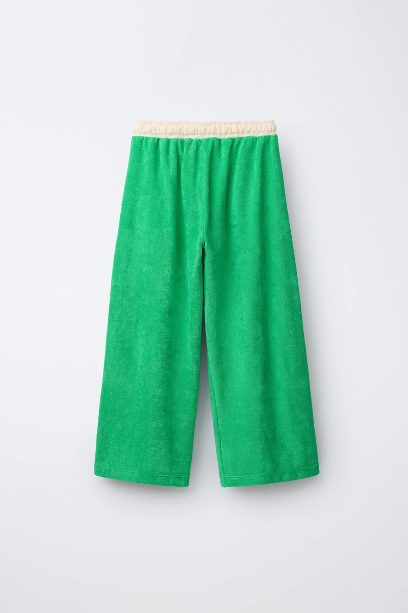 WIDE LEG TOWEL EFFECT PANTS