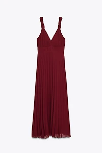 PLEATED MIDI DRESS