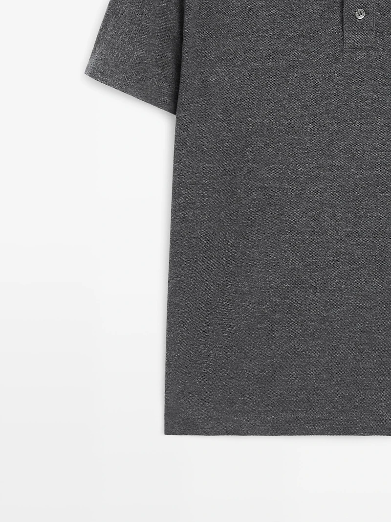 Short sleeve cotton polo shirt