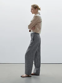 100% linen straight-leg jeans