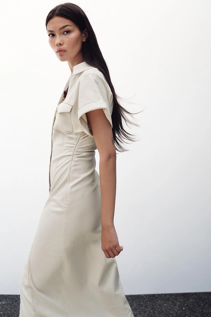 ROBE MIDI PLIS TAILLE