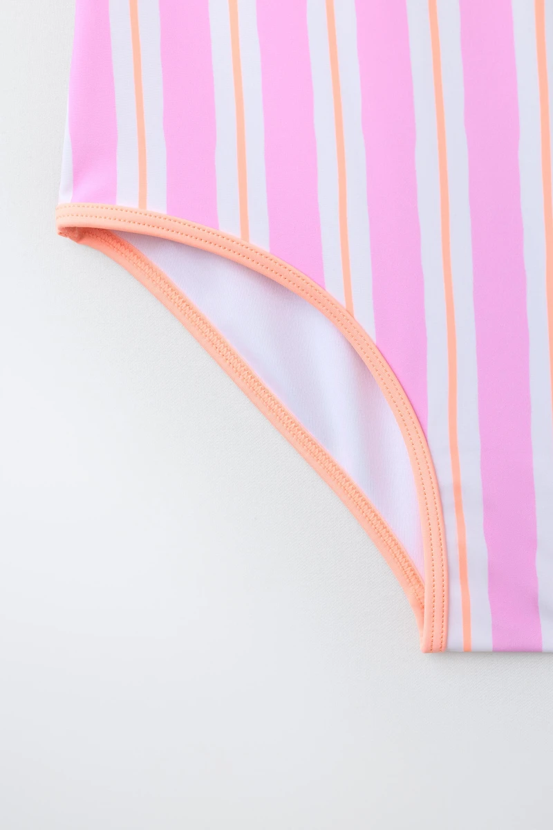6-14 YEARS/ STRIPED SWIMSUIT