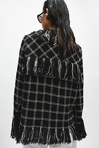 ZW COLLECTION FRINGED PLAID JACKET