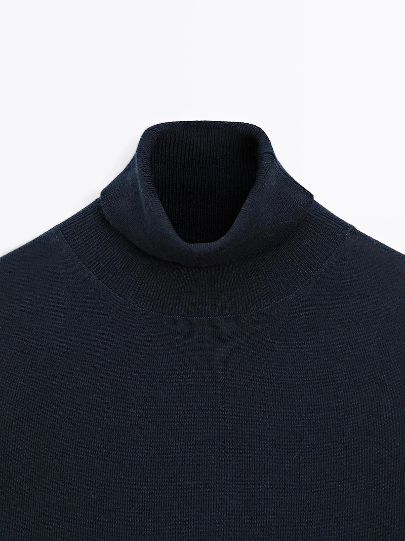 Pull laine col roulé