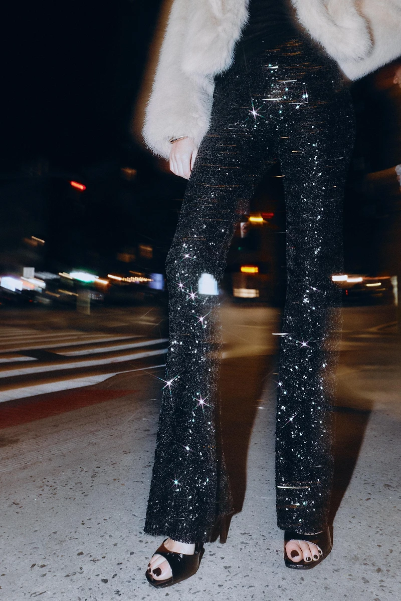 LEGGING FLARE À PAILLETTES