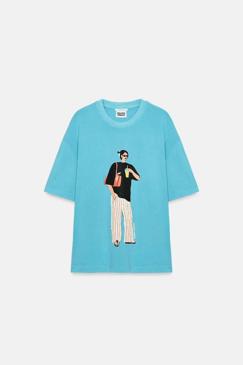 PHILIPPA COULES WASHED-EFFECT T-SHIRT
