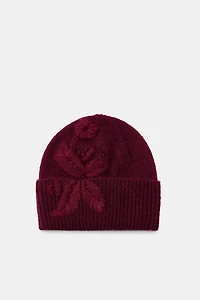 EMBROIDERED FLORAL BEANIE