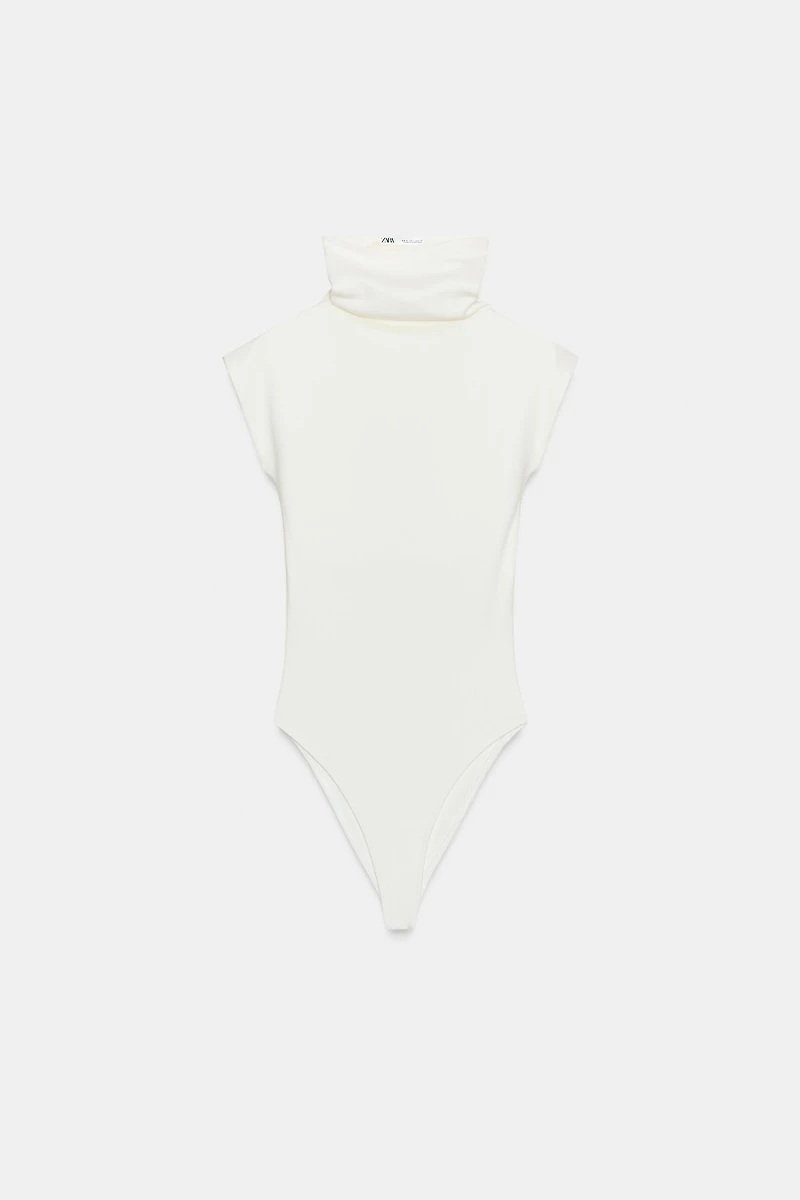 BODY EN COTON À COL MONTANT